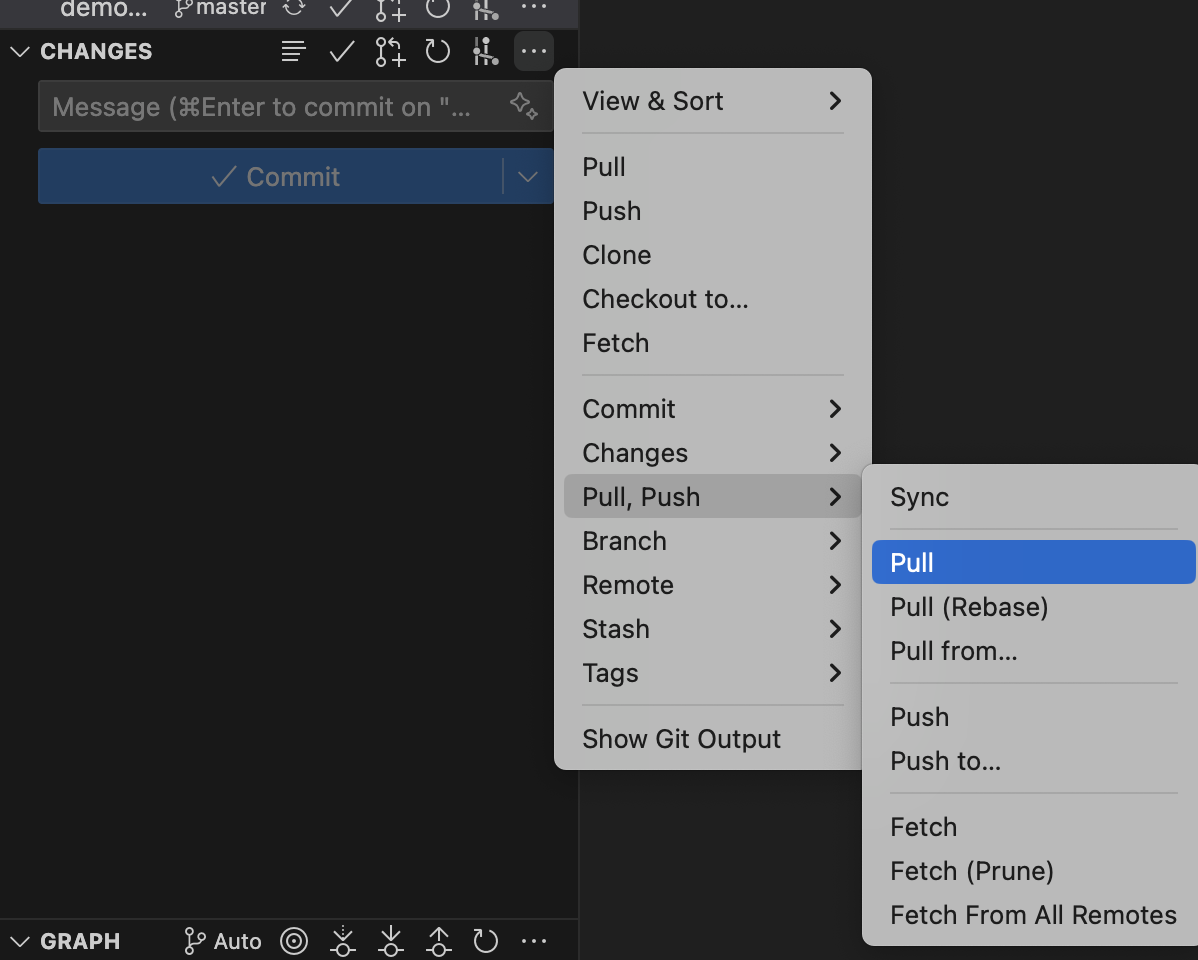 Pull in VS Code